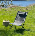 Campingstol foldbar grå/svart 51 x 74 x 74 cm - Sunlife